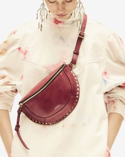 Image of ISABEL MARANT SKANO BELT BAG BURGUNDY