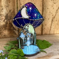 Image 2 of Blue Floral Mushie Cottage Candle Holder 