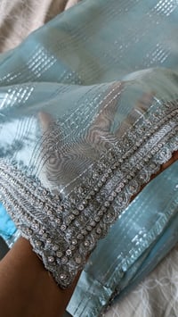 Image 2 of Alaya_Soft Organza light Teal Blue Saree
