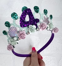 Image 3 of Aqua Green Mermaid birthday tiara crown party hat