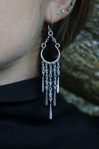 Image 1 of Labradorite Sterling Silver Chandelier Earrings