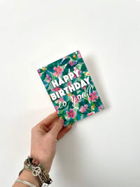 Image 1 of Plantable Seed Card - Happy Birthday Floral Painting