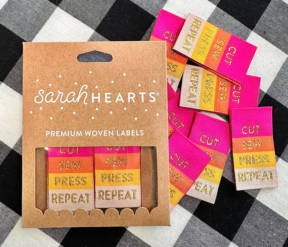 Image of Sarah Hearts Woven Tags - Sew
