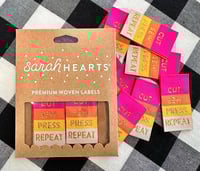 Image 1 of Sarah Hearts Woven Tags - Sew