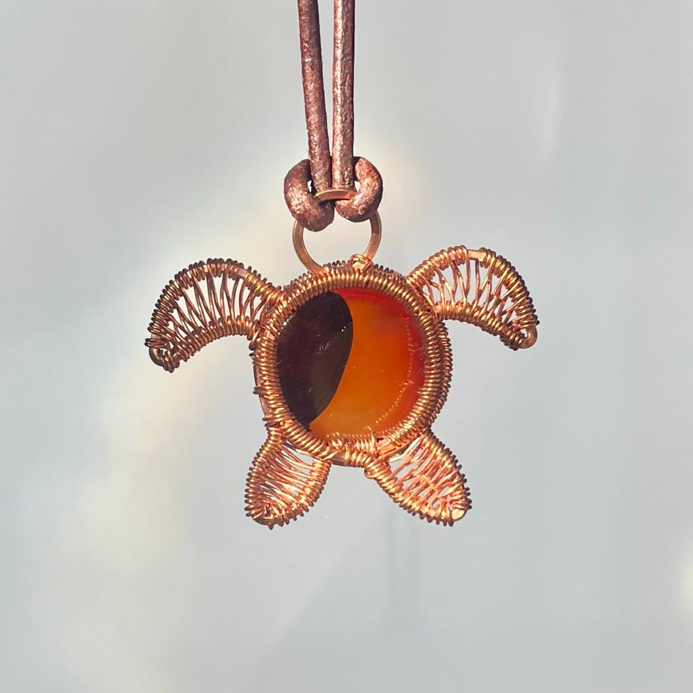 Image of Carnelian Turtle Necklace
