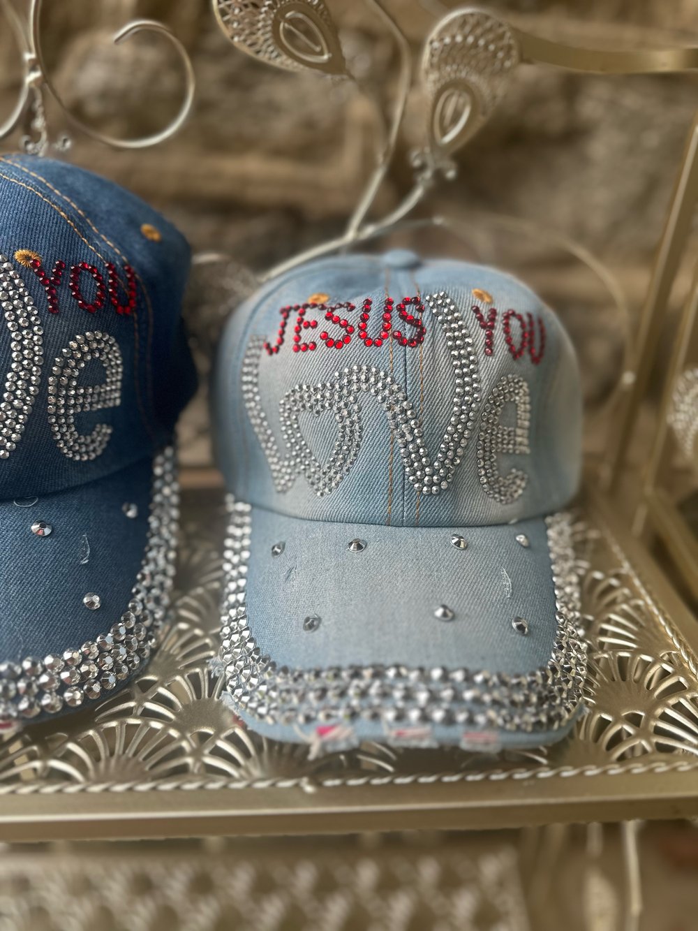 Denim JESUS Love YOU brim Hats 