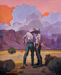 Image 1 of Cowboys Gotta Stick Together - 26x32" Acrylic On Canvas. 