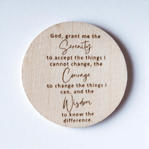 Image of Personalized Wooden Sobriety Coin: AA / NA Anniversary Gift