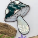 Teal Mushroom Suncatcher 
