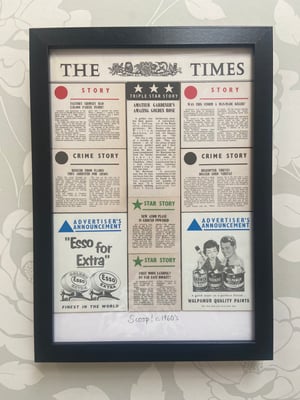Image of Scoop c1960s, The Times newspaper framed artwork