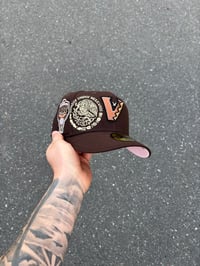 Image 1 of  PINK BRIM MOCHA ESTADOS UNIDOS MEXICANOS DIAMONDBACKS CUSTOM FITTED CAP
