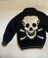 vintage hand knit wool SKULL cowichan sweater
