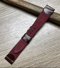 Image 3 of Red Canvas & Red Shell Cordovan Watch Strap