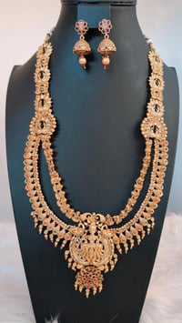 Image 1 of Tem_7007-Temple Jewelry Necklace Set Featuring Goddess Laxmi
