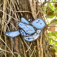 Image 3 of Blue & Lilac Folk Style Bird Suncatcher 
