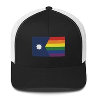 Image 4 of Minnesota Rainbow Pride Flag (6 Stripe) Trucker Cap