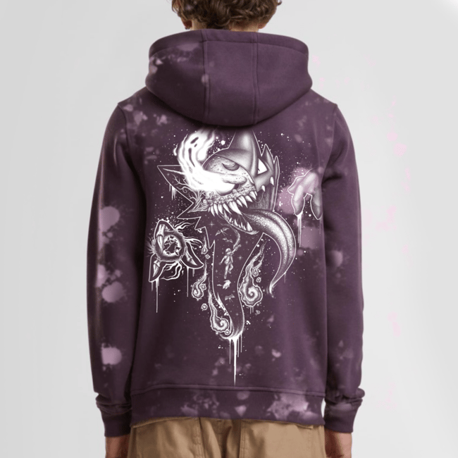 #093 Anatomy Purple Bleached Hoodie