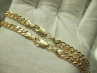 Image 7 of 4mm Cuban Link Double Chain Set 24” | 14K Gold Plated Necklace Set | Layered Cuban Chain Set