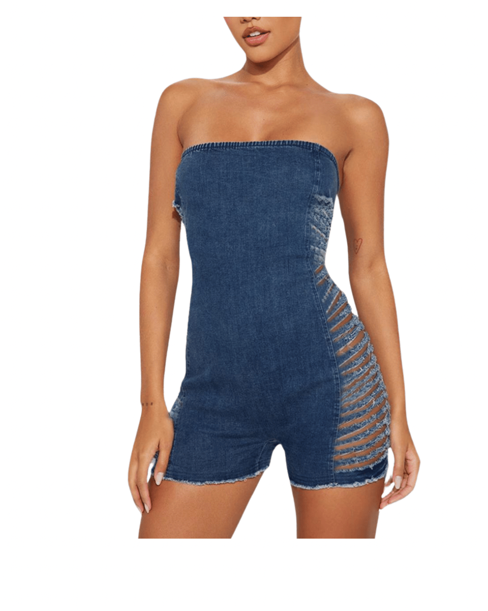 Distressed romper hotsell