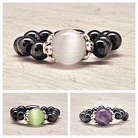 Image 1 of The Big Stone Magnetic Ring w/ Antique Silver Caps Collection