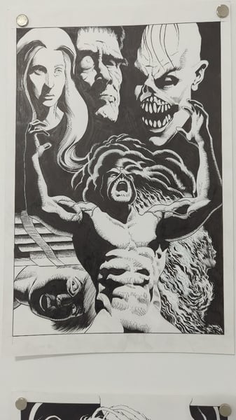 Image of Ink drawing by Joseph Silver - SwampThing2