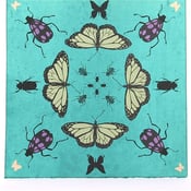 Image of Turquoise Kaleidoscope with Butterflies 21 x 21