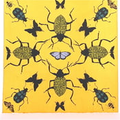 Image of Yellow Kaleidoscope with Beetles 21 x 21