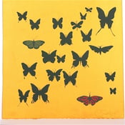 Image of  Sunshine Yellow with Butterflies 21 x 21
