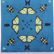 Image of Blue Kaleidoscope with Butterflies 21 x 21