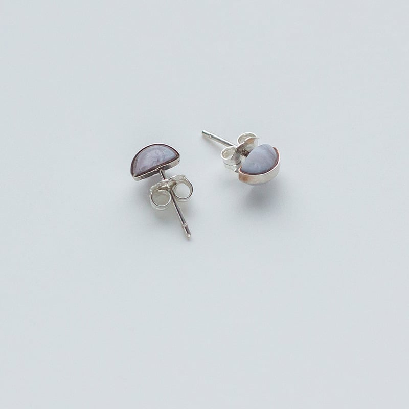Image of Better Late Than Never Blue Lace Agate Studs