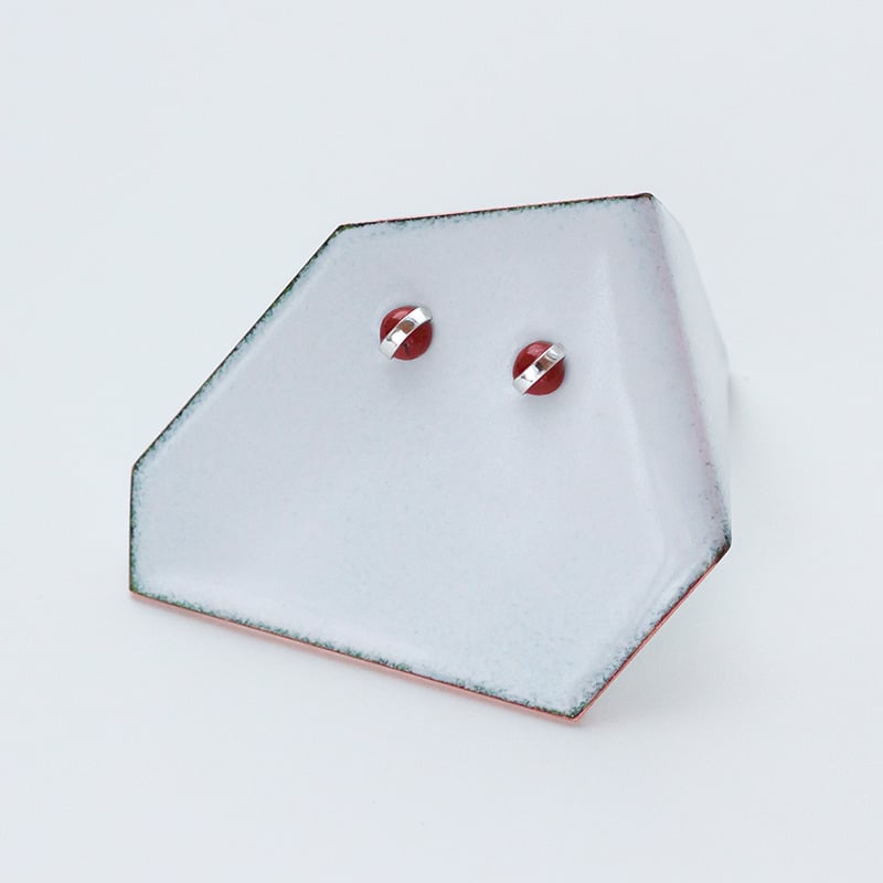 Image of Better Late Than Never Red Jasper Mini Cabochon Studs