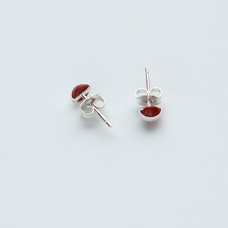Image of Better Late Than Never Red Jasper Mini Cabochon Studs