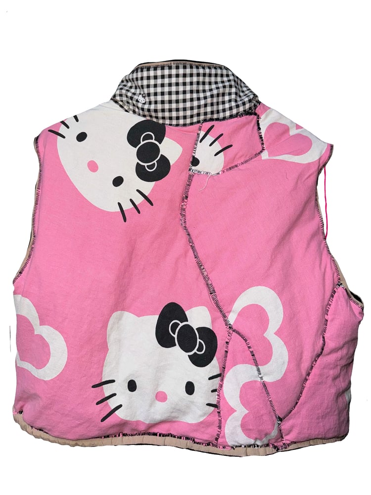 Image of THE END IS NEAR X HELLO KITTIE DOUBLE FACE REVERSIBLE PUFFER JACKET