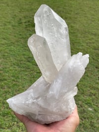 Image 11 of Etched Face Clear Quartz Statement Piece #1068