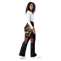 Image 1 of Black and Red Flare Leggings