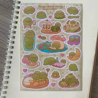 Image 1 of Frogs Doing Things Sticker Sheet