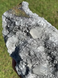 Image 18 of UV Calcite On Quartz Crystal With Chalcopyrite Specimen #1559