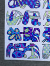 Blue Purple Stickers