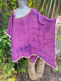 Image 8 of Poncho Woodstock Top -free size purple