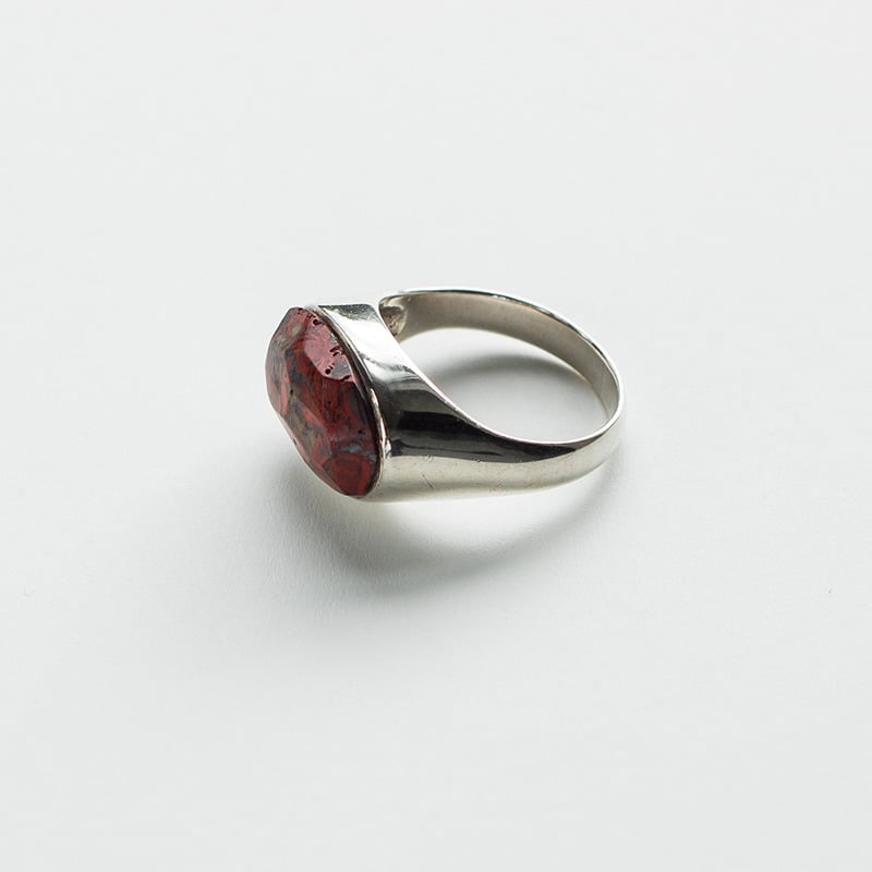 Image of Antique Red Jasper and Sterling Silver ring