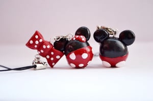 Image of Mickey and Minnie Mouse Phone Charms