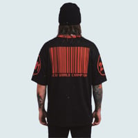 Image 2 of Atticus Cogar's Black & Red "IOWA" Oversized Cotton T-Shirt