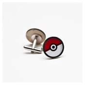 Image of Handmade Pokemon "Pokeball" Cuff-links.