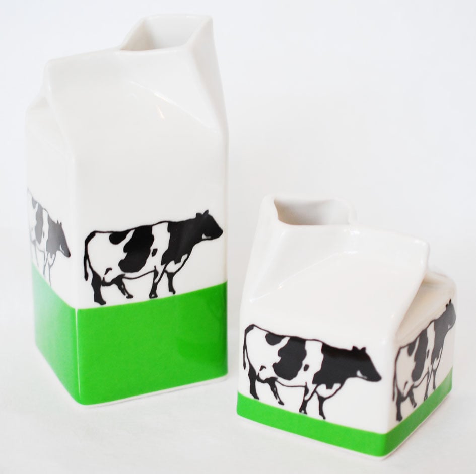 Image of Cows On Grass Milk Jug