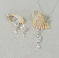 Image 1 of Silver Limpet Shell & Freshwater Pearl Set