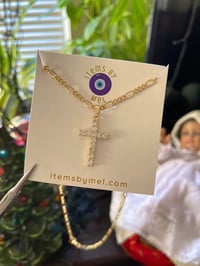 Image 2 of Small Tennis Cross Necklace