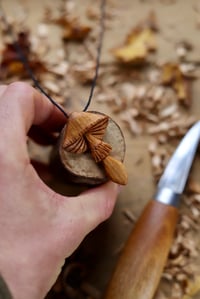 Image 2 of Parasol Mushroom Pendant Necklace 