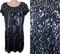 Image 8 of Michael Kors Sequin Dress Black & Silver Sparkly Party Cocktails UK Size 10/12