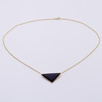 Image of Black Triangle Pendant Necklace 