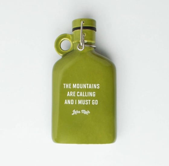 Image of Green Ceramic Flask 
